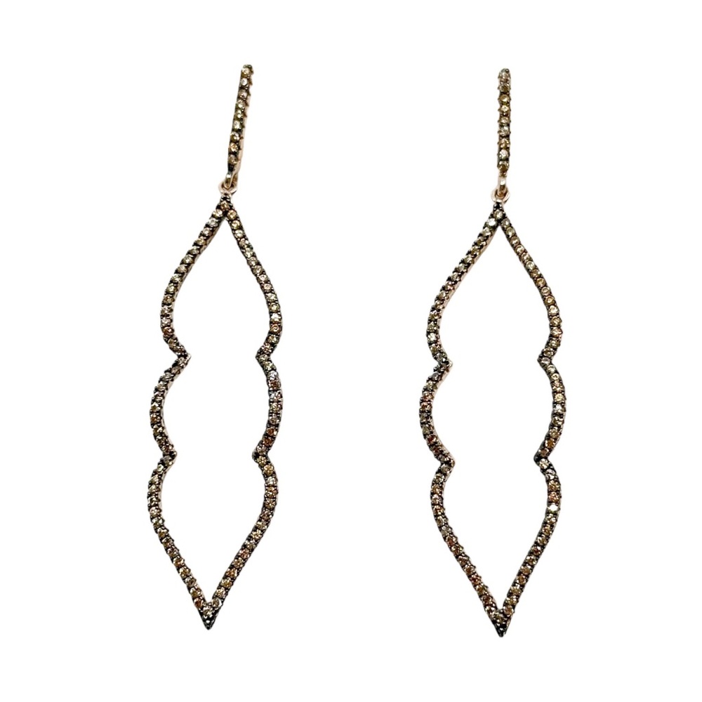 Rose Gold vermeil sterling silver cubic zirconia drop earrings - GM1044